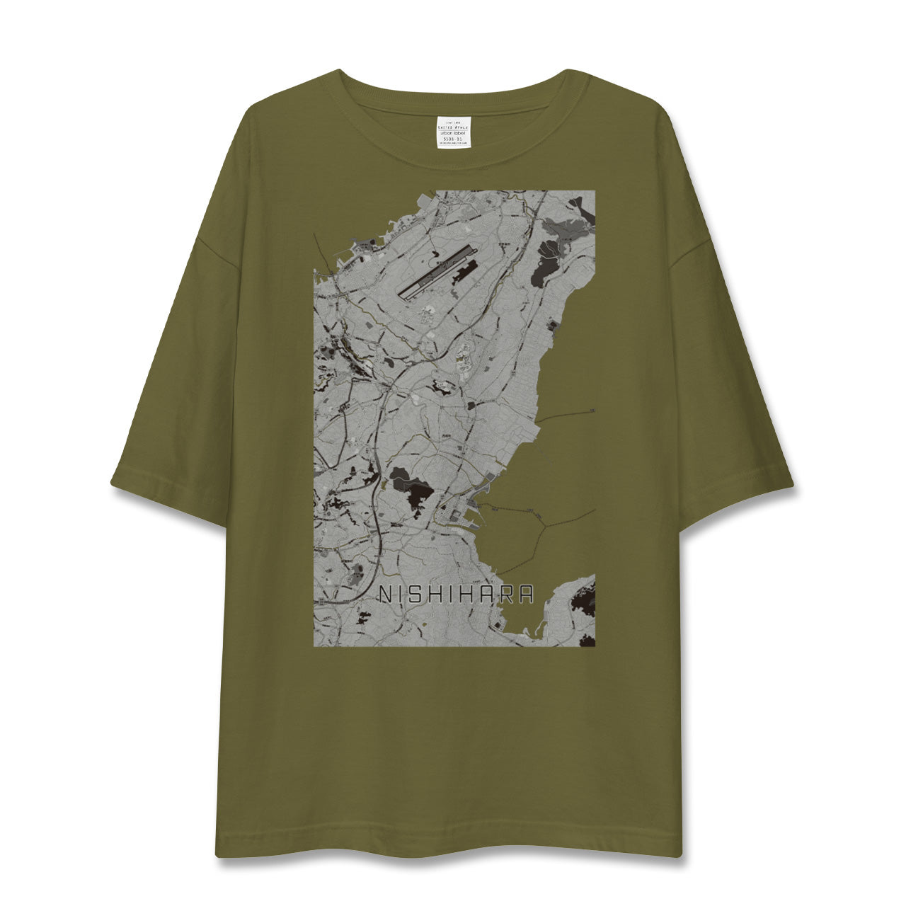 【西原(沖縄県)】地図柄ビッグシルエットTシャツ