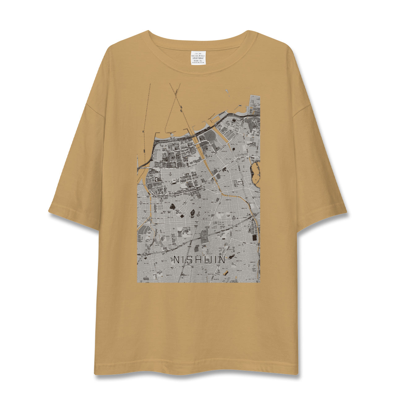 【西新(福岡県)】地図柄ビッグシルエットTシャツ