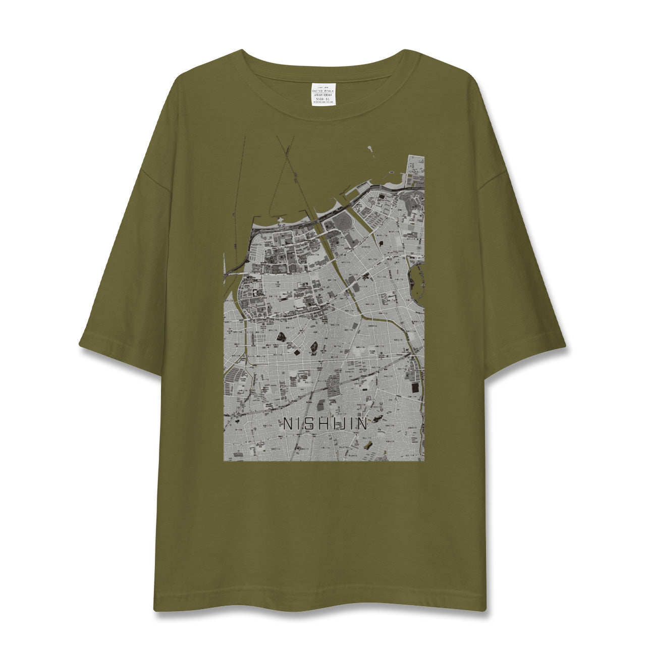 【西新(福岡県)】地図柄ビッグシルエットTシャツ