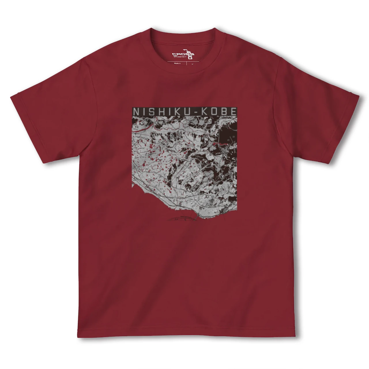 【西区(神戸市)(兵庫県)】地図柄ヘビーウェイトTシャツ