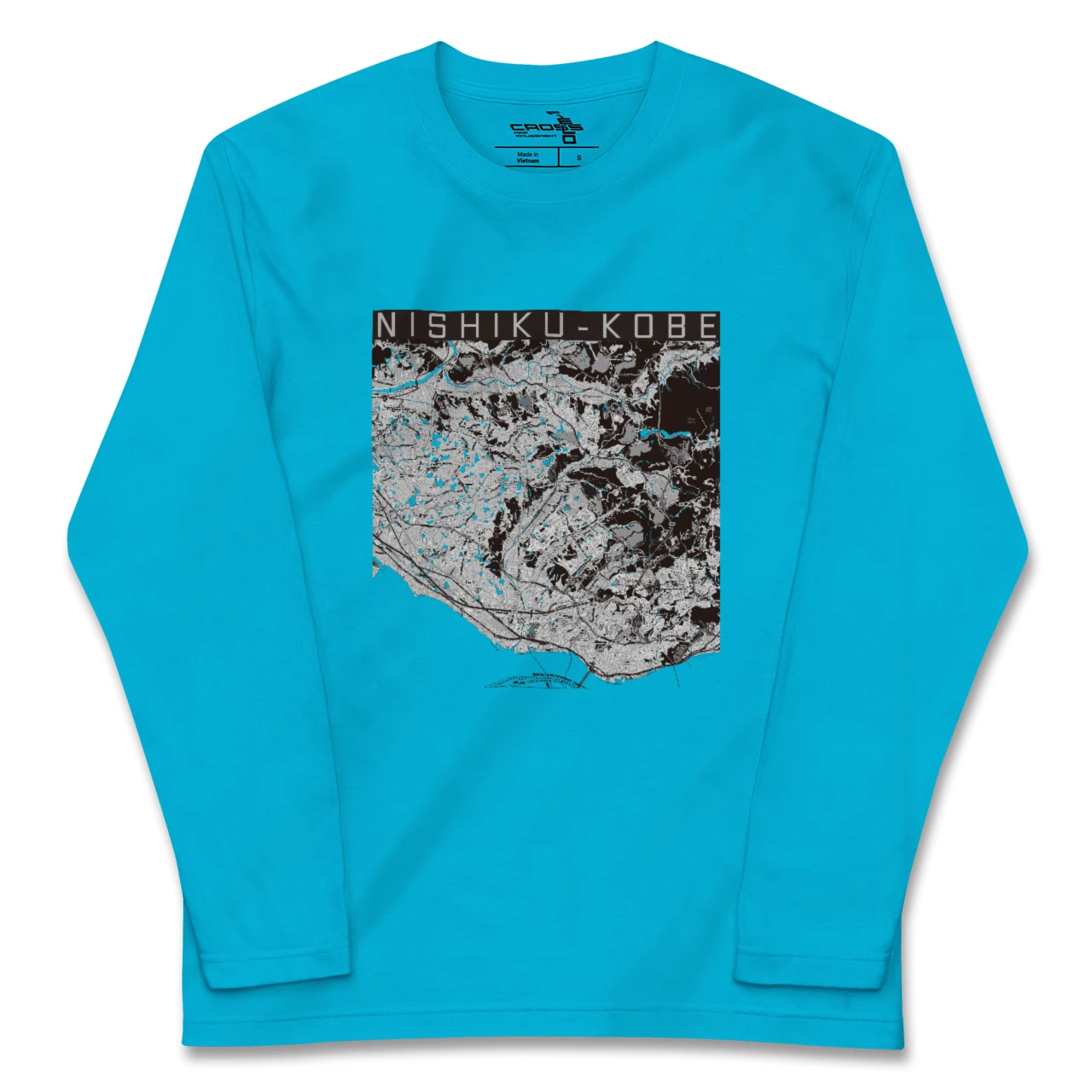 【西区(神戸市)(兵庫県)】地図柄ロングスリーブTシャツ