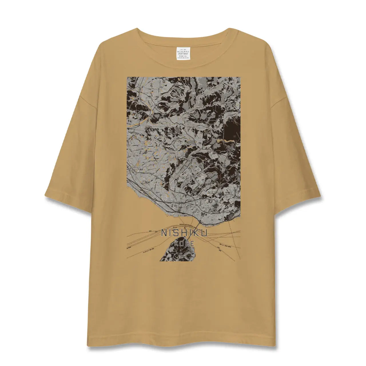 【西区(神戸市)(兵庫県)】地図柄ビッグシルエットTシャツ