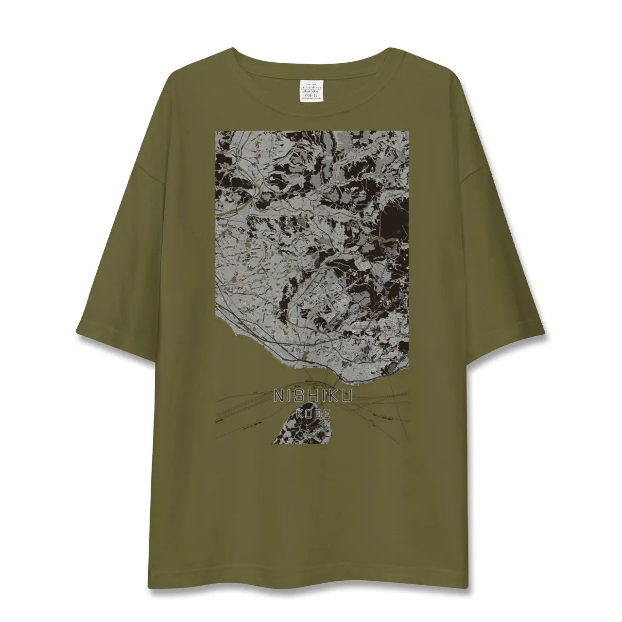 【西区(神戸市)(兵庫県)】地図柄ビッグシルエットTシャツ