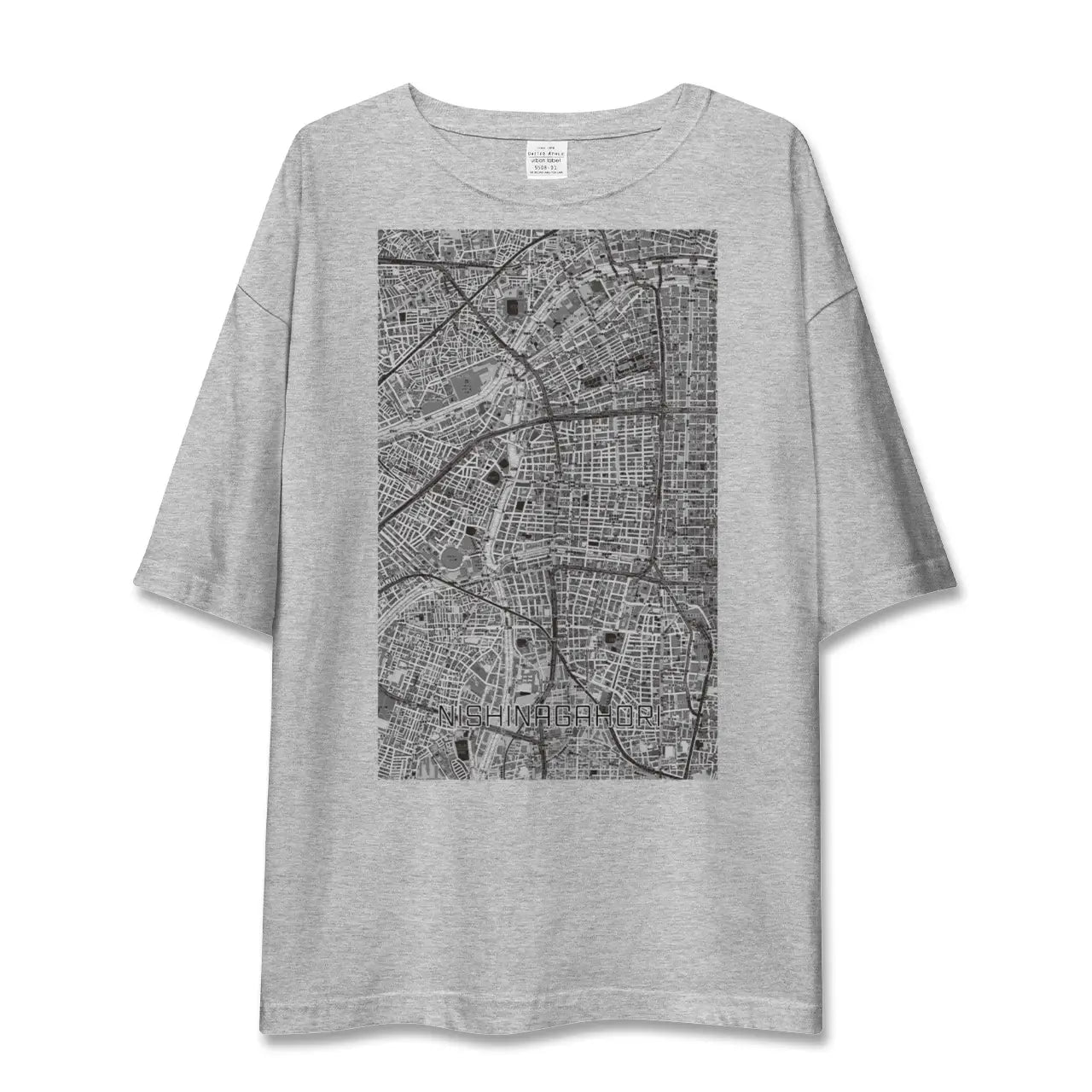 【西長堀(大阪府)】地図柄ビッグシルエットTシャツ