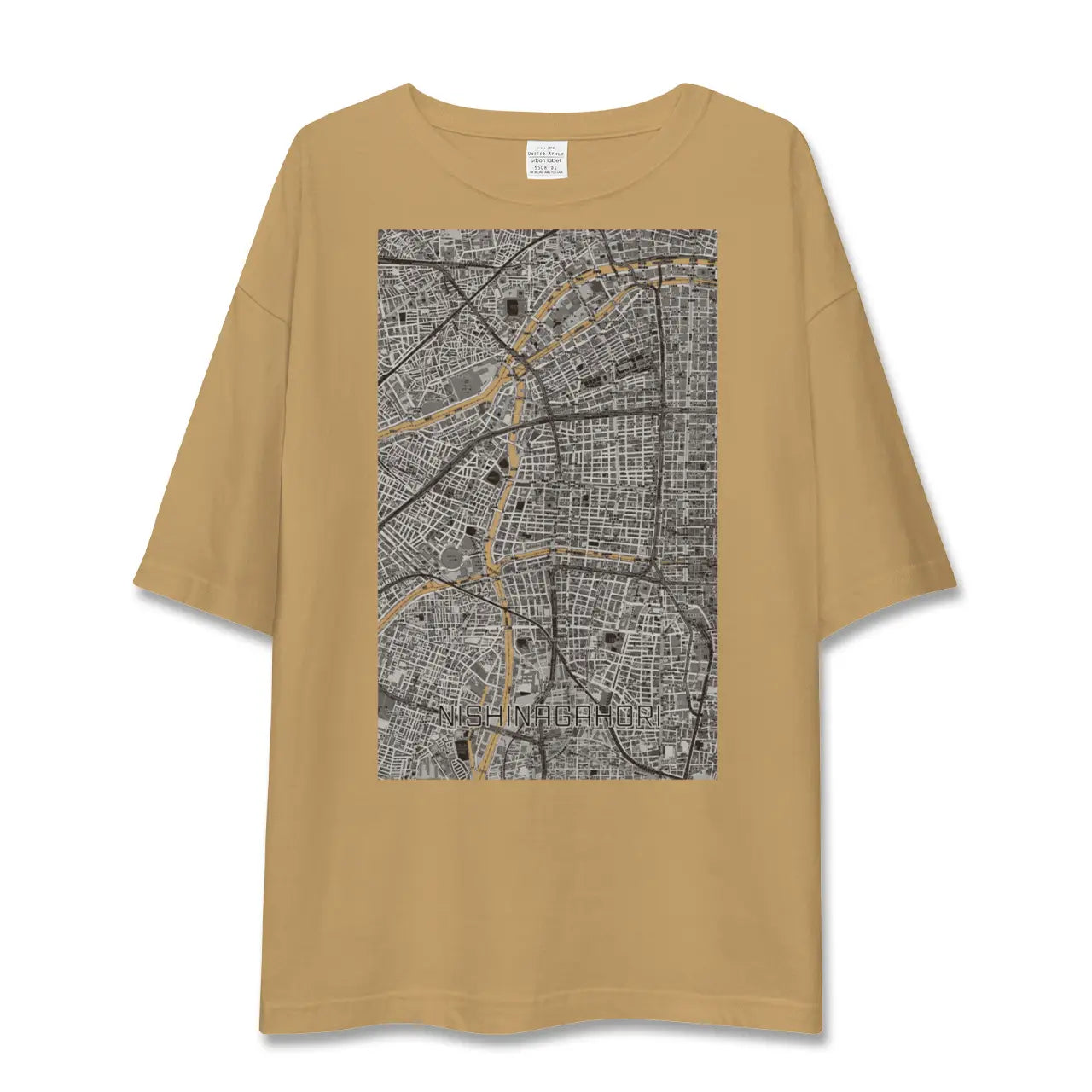 【西長堀(大阪府)】地図柄ビッグシルエットTシャツ