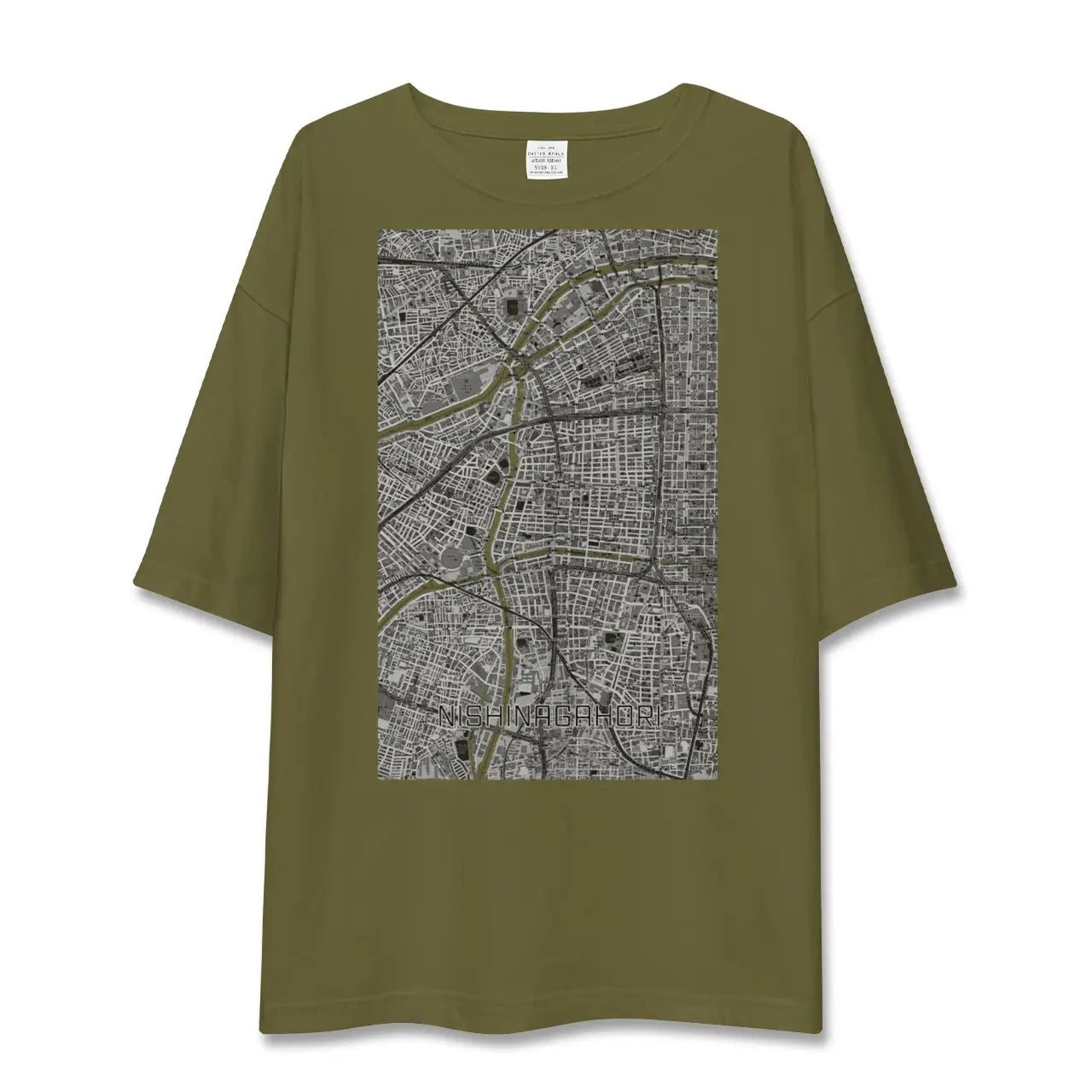 【西長堀(大阪府)】地図柄ビッグシルエットTシャツ
