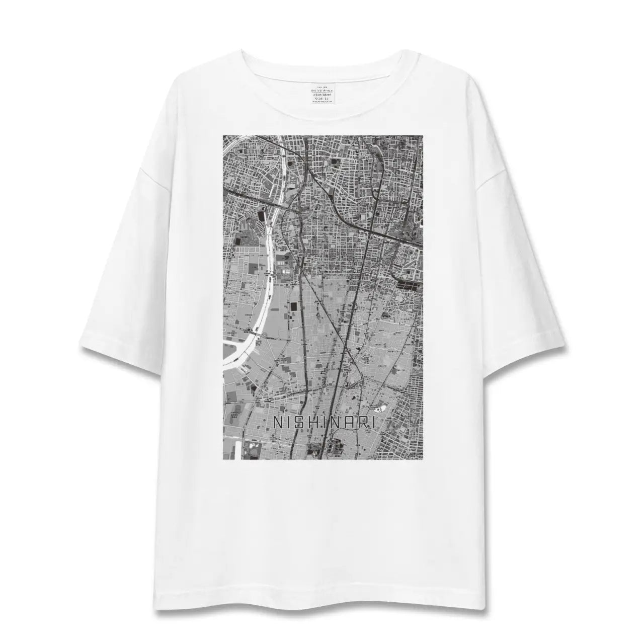 【西成(大阪府)】地図柄ビッグシルエットTシャツ