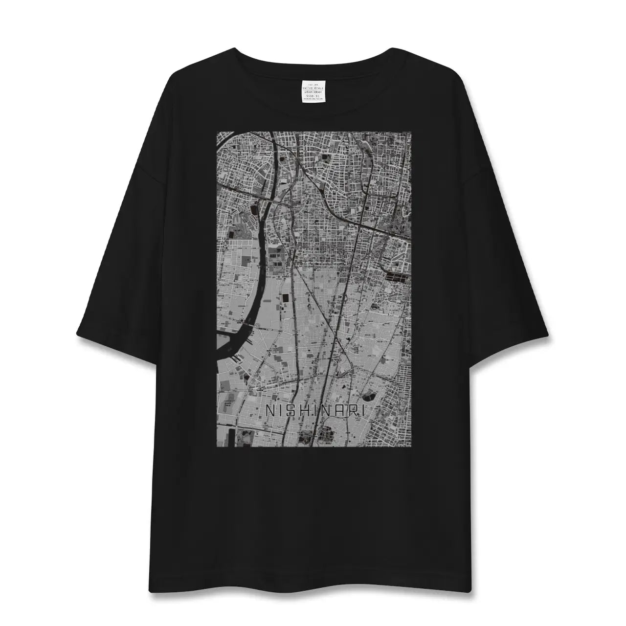 【西成(大阪府)】地図柄ビッグシルエットTシャツ