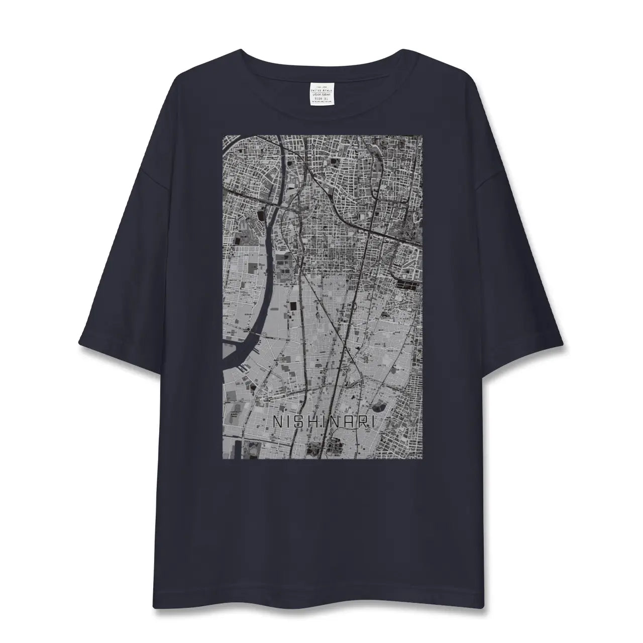 【西成(大阪府)】地図柄ビッグシルエットTシャツ