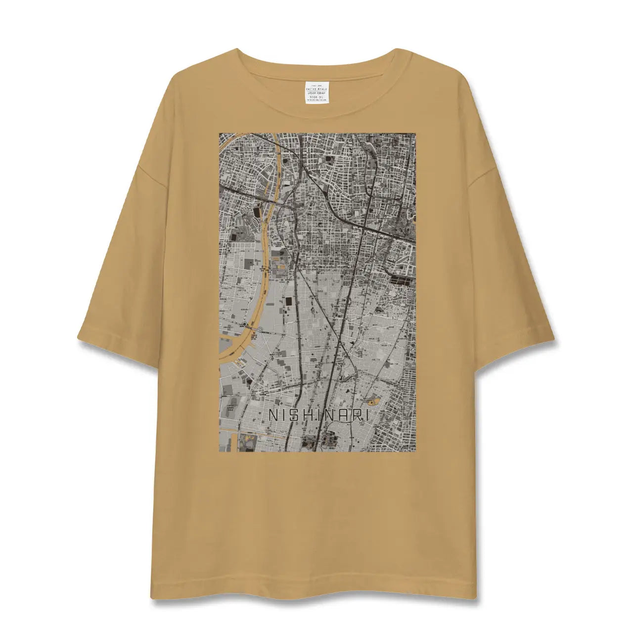【西成(大阪府)】地図柄ビッグシルエットTシャツ