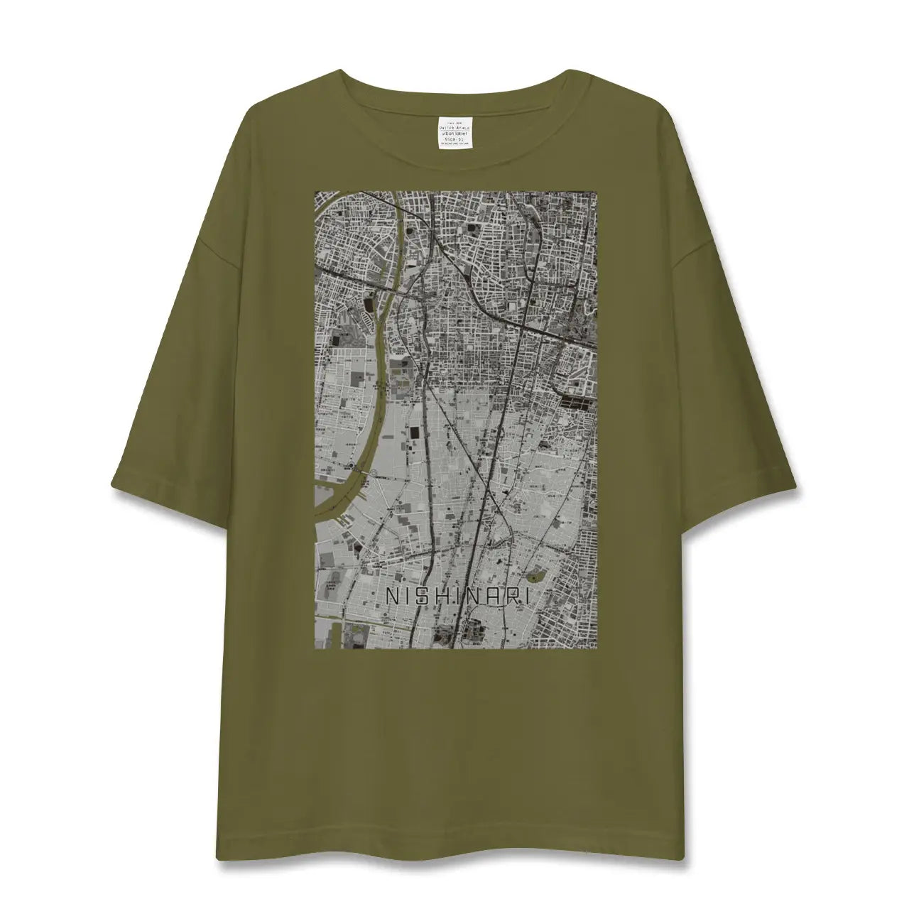 【西成(大阪府)】地図柄ビッグシルエットTシャツ
