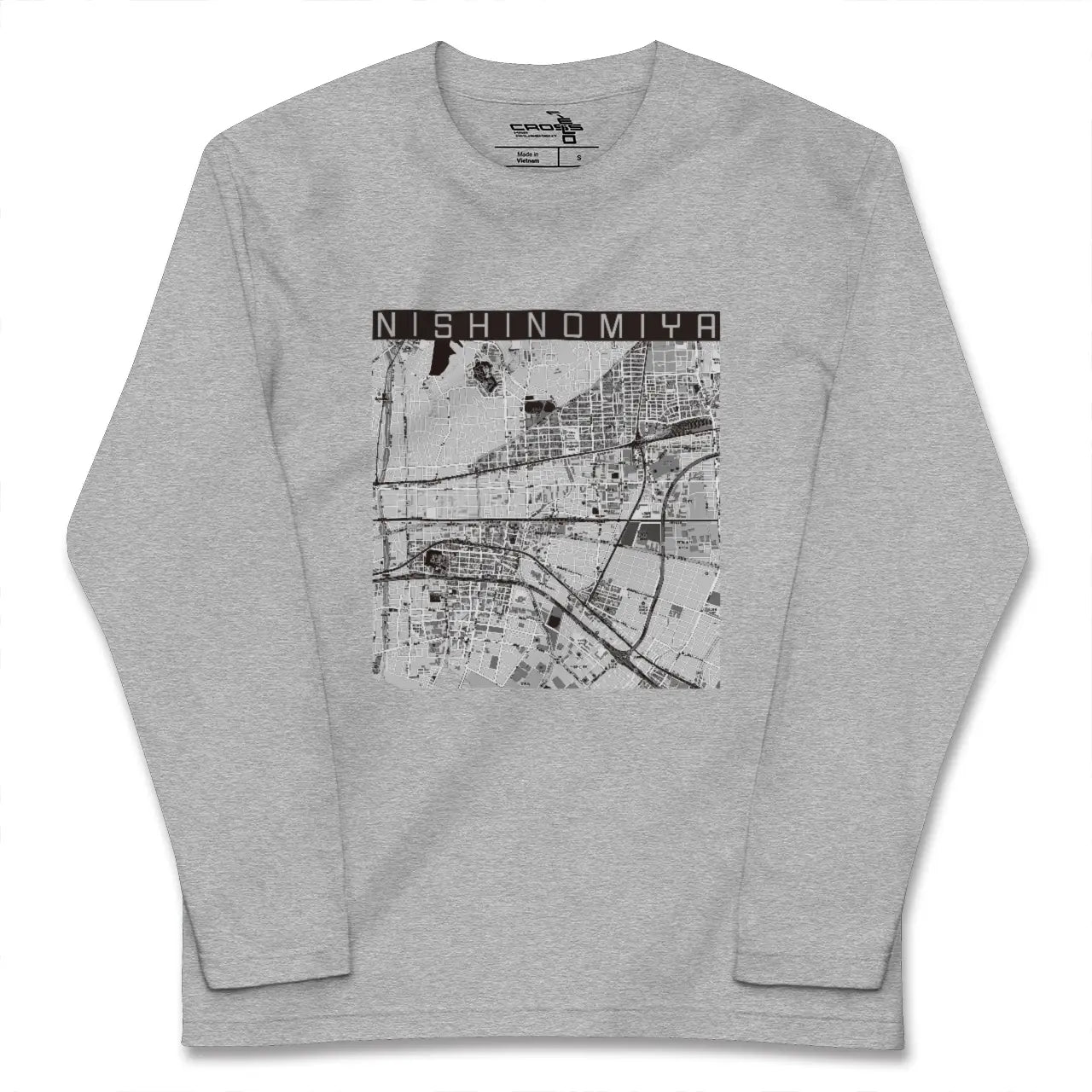 【西宮(兵庫県)】地図柄ロングスリーブTシャツ