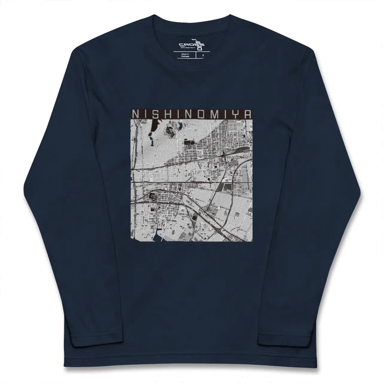 【西宮(兵庫県)】地図柄ロングスリーブTシャツ