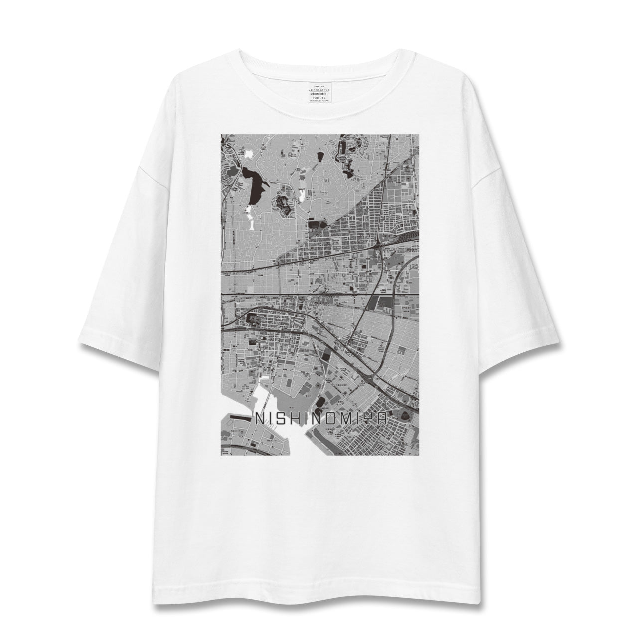 【西宮(兵庫県)】地図柄ビッグシルエットTシャツ