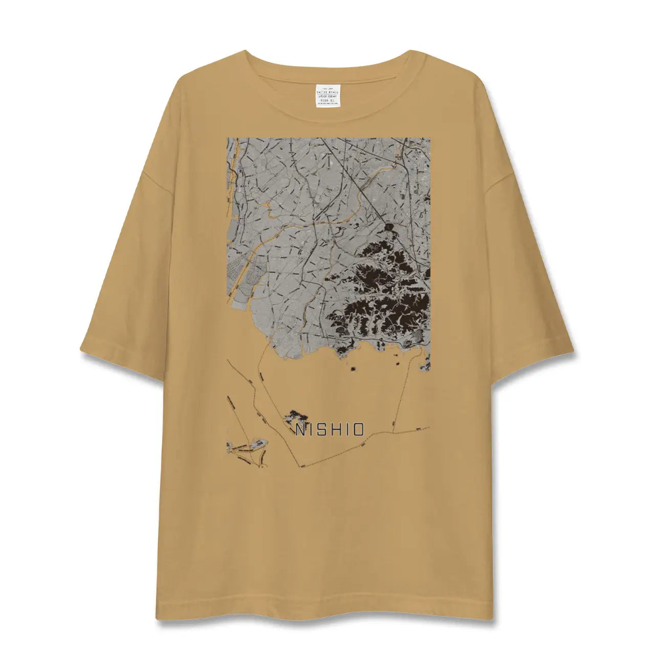 【西尾2(愛知県)】地図柄ビッグシルエットTシャツ
