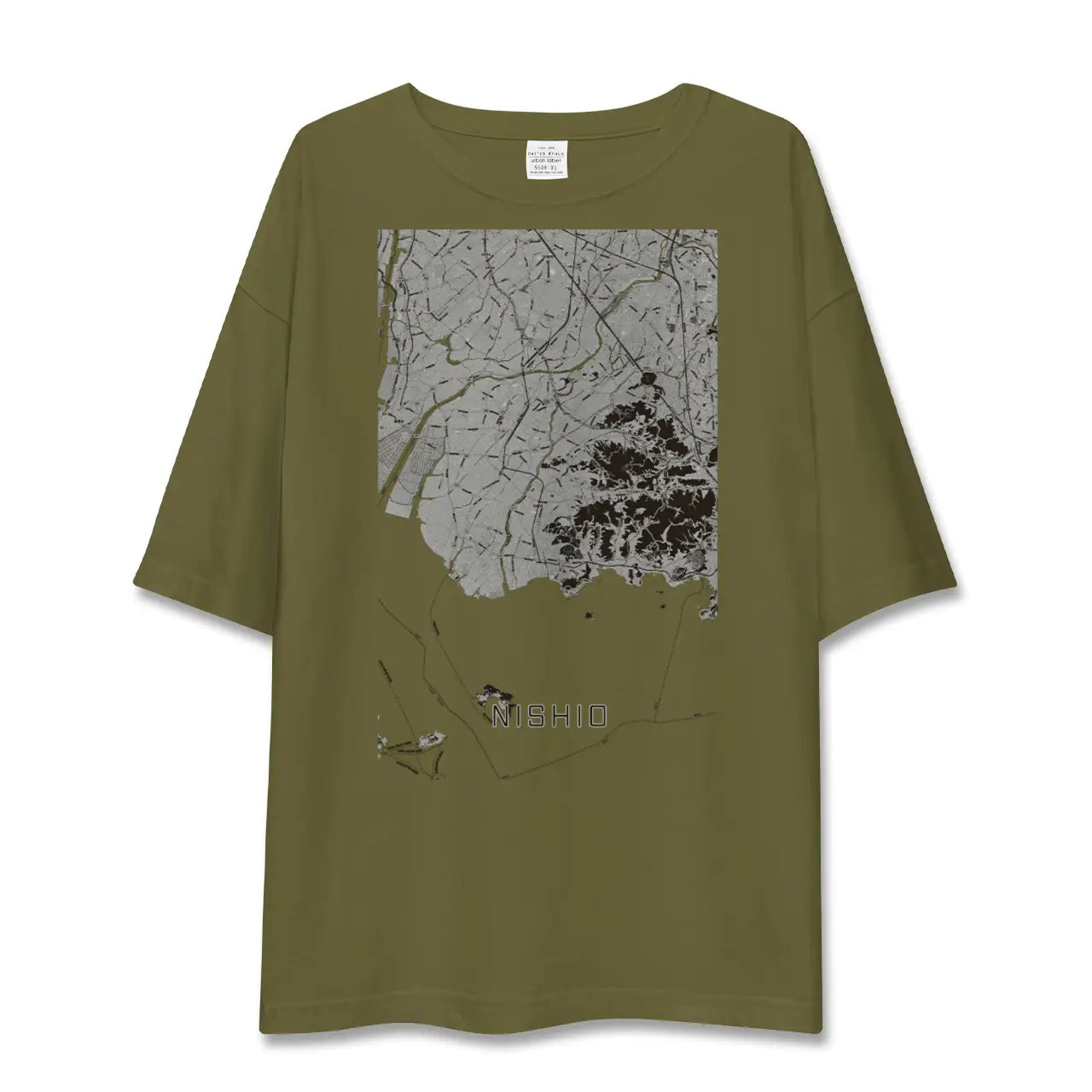 【西尾2(愛知県)】地図柄ビッグシルエットTシャツ