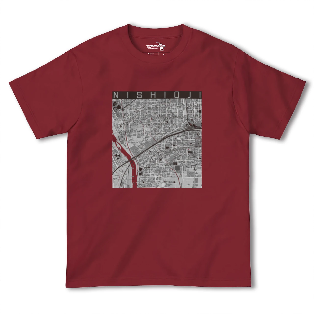 【西大路(京都府)】地図柄ヘビーウェイトTシャツ