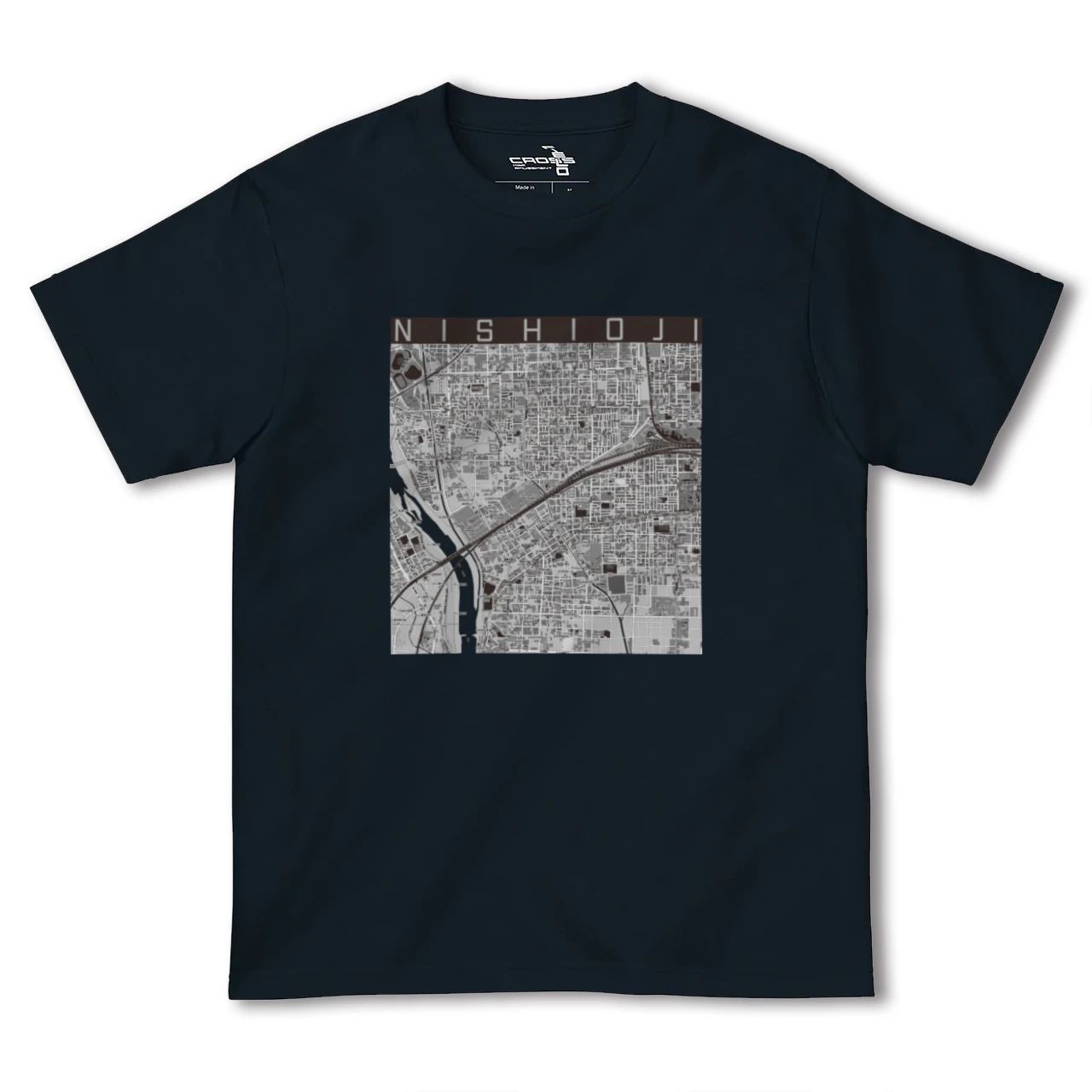 【西大路(京都府)】地図柄ヘビーウェイトTシャツ