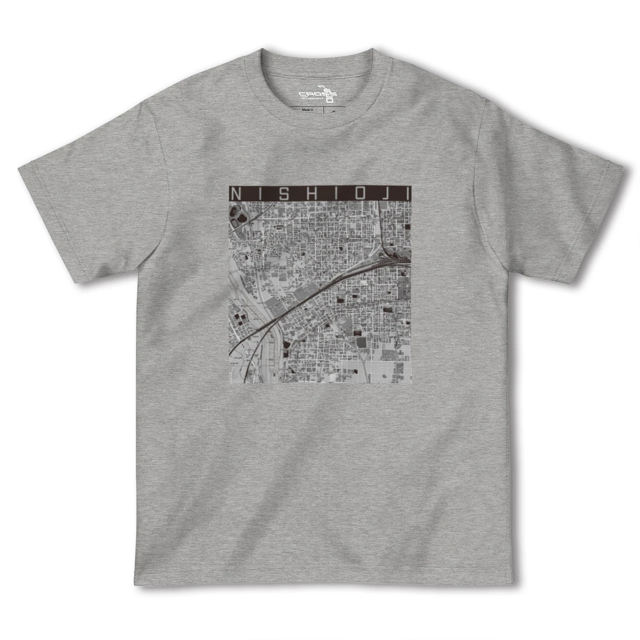【西大路(京都府)】地図柄ヘビーウェイトTシャツ
