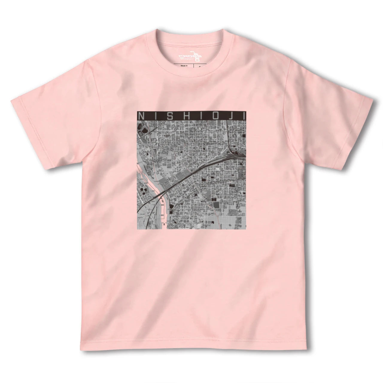 【西大路(京都府)】地図柄ヘビーウェイトTシャツ