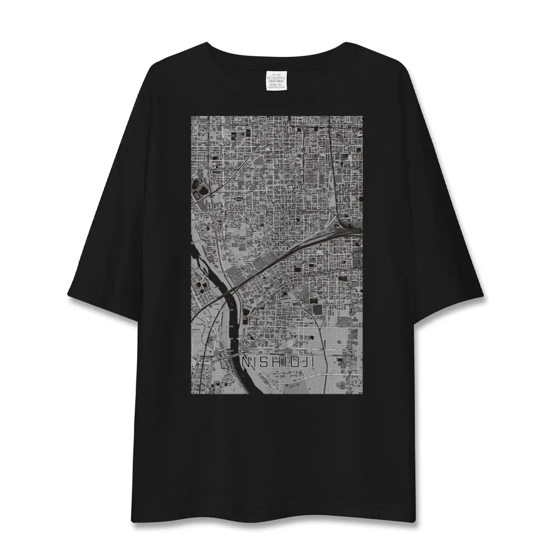 【西大路(京都府)】地図柄ビッグシルエットTシャツ