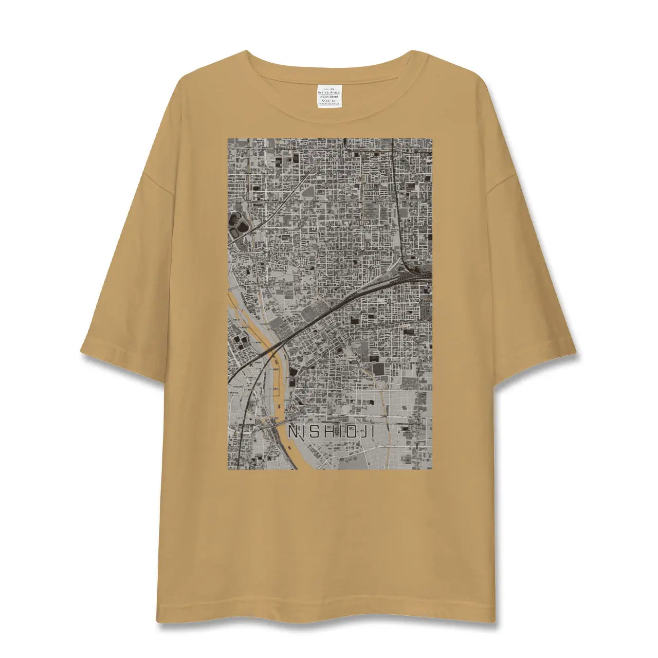 【西大路(京都府)】地図柄ビッグシルエットTシャツ