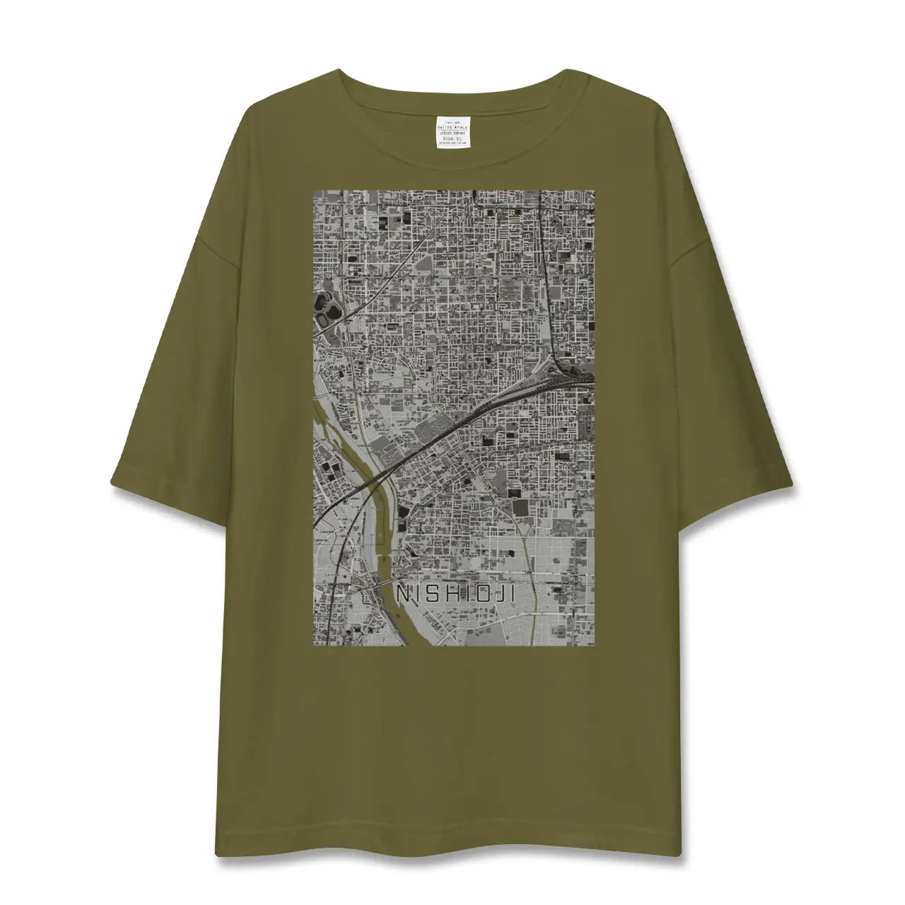 【西大路(京都府)】地図柄ビッグシルエットTシャツ