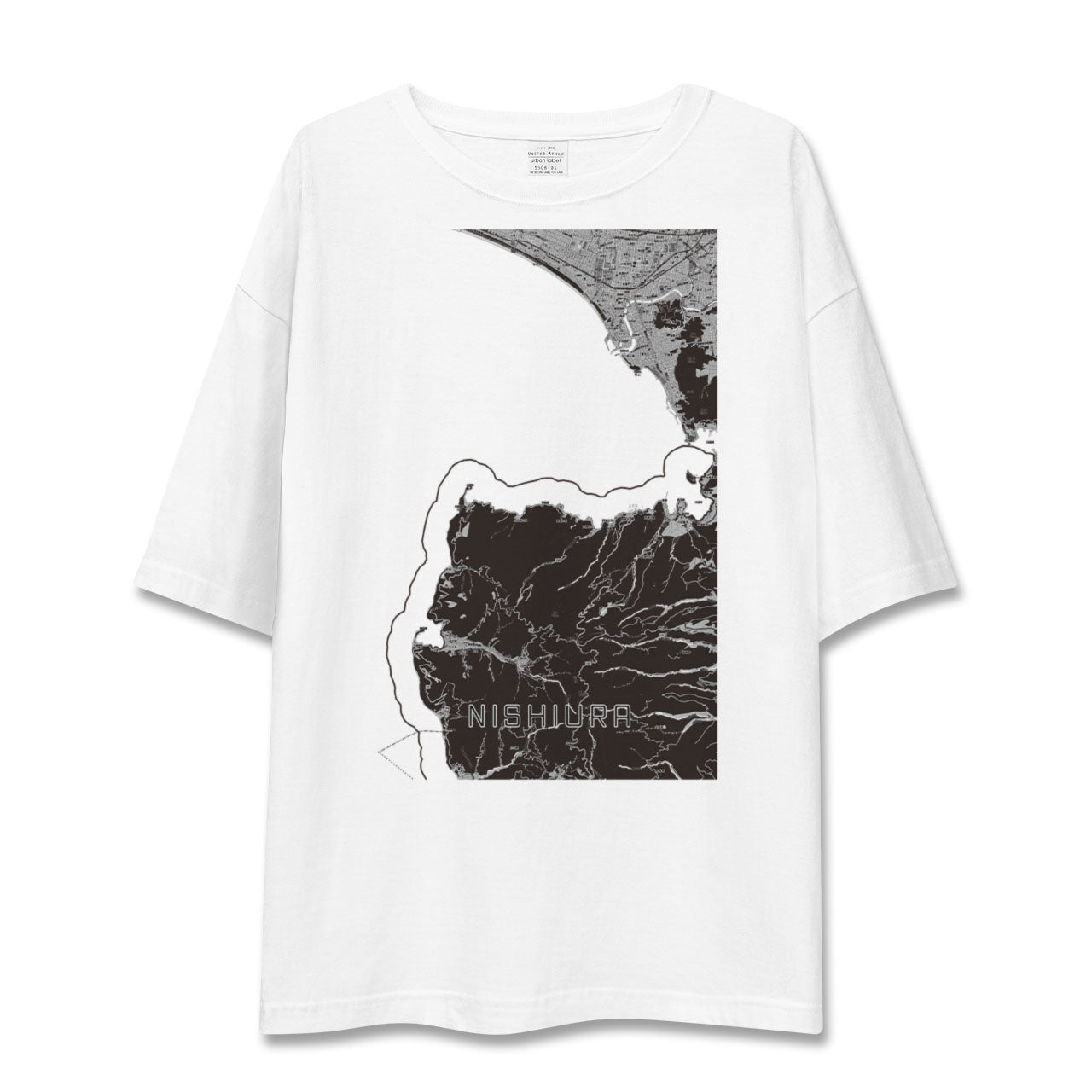 【西浦(静岡県)】地図柄ビッグシルエットTシャツ