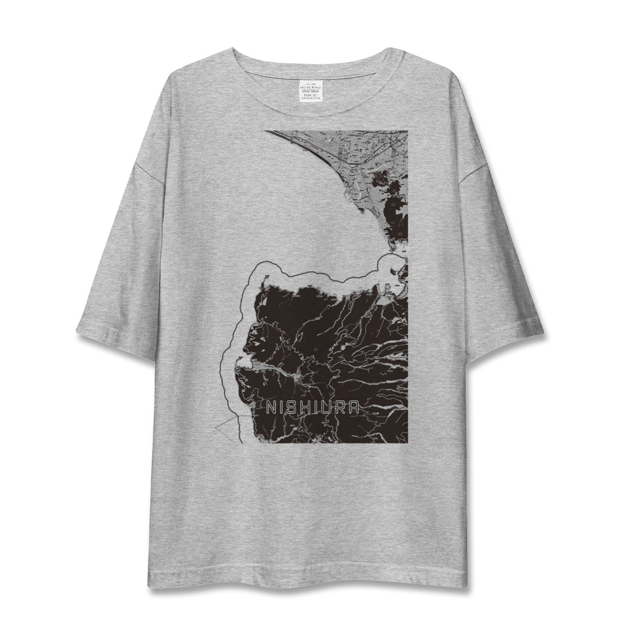 【西浦(静岡県)】地図柄ビッグシルエットTシャツ