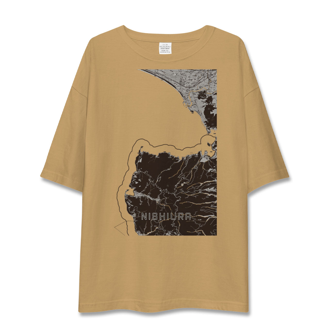 【西浦(静岡県)】地図柄ビッグシルエットTシャツ