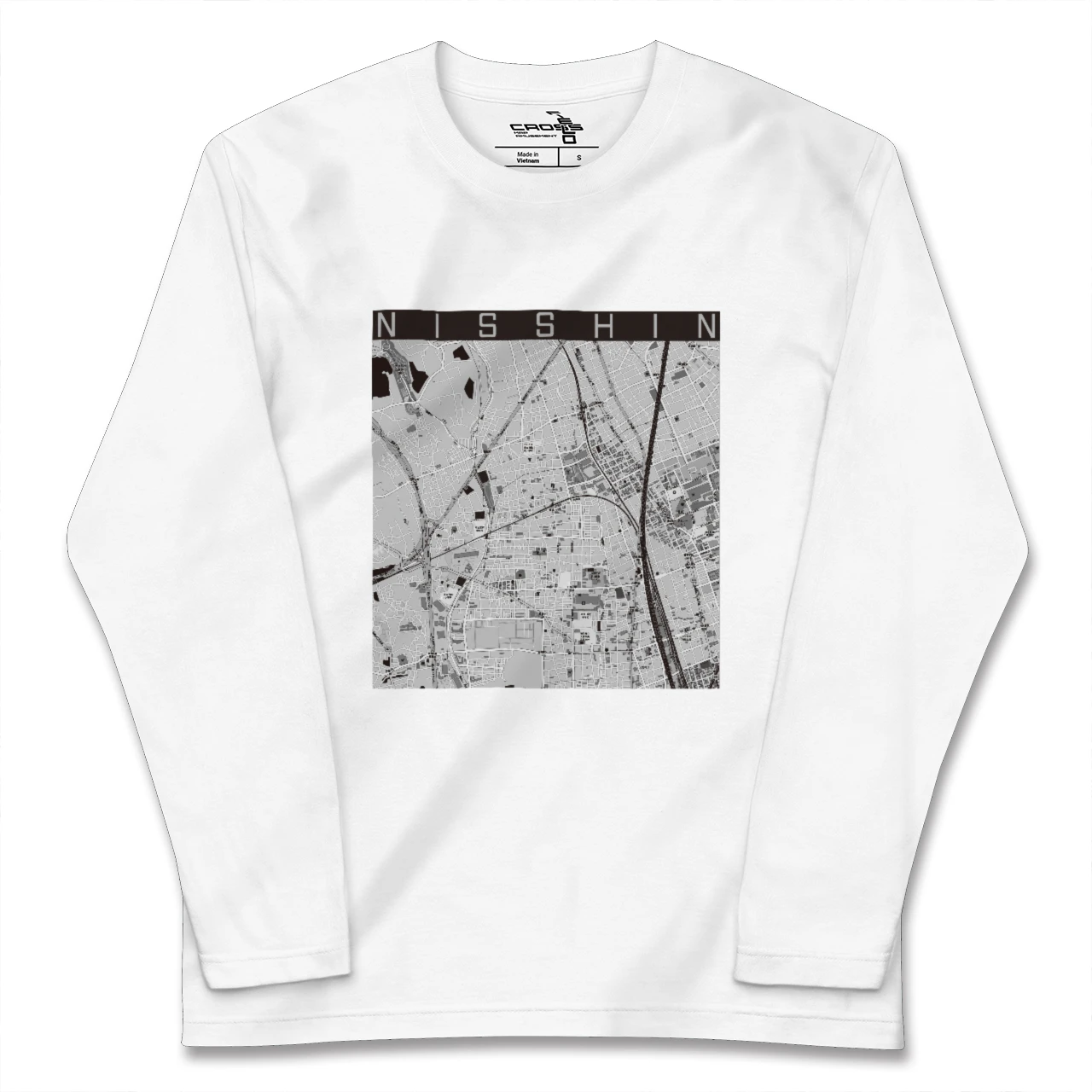 【日進(埼玉県)】地図柄ロングスリーブTシャツ