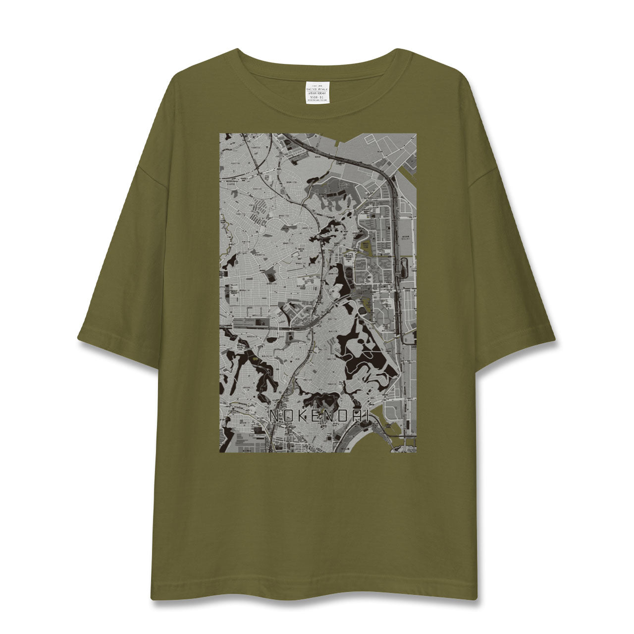 【能見台(神奈川県)】地図柄ビッグシルエットTシャツ