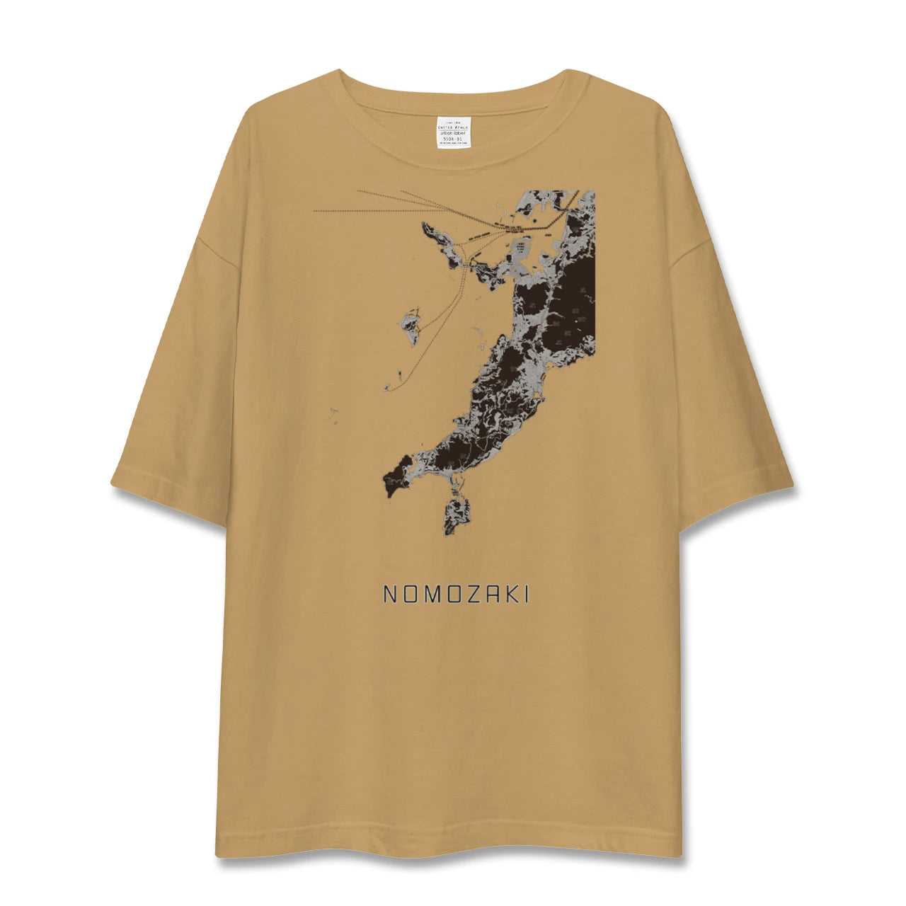 【野母崎(長崎県)】地図柄ビッグシルエットTシャツ