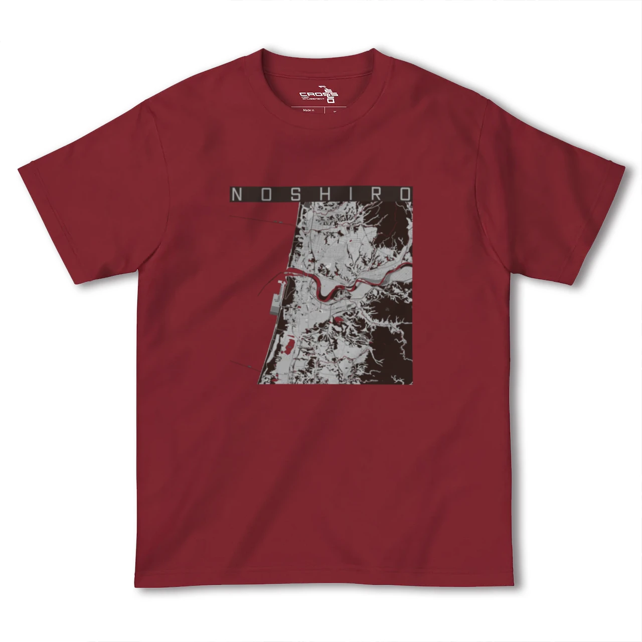 【能代(秋田県)】地図柄ヘビーウェイトTシャツ
