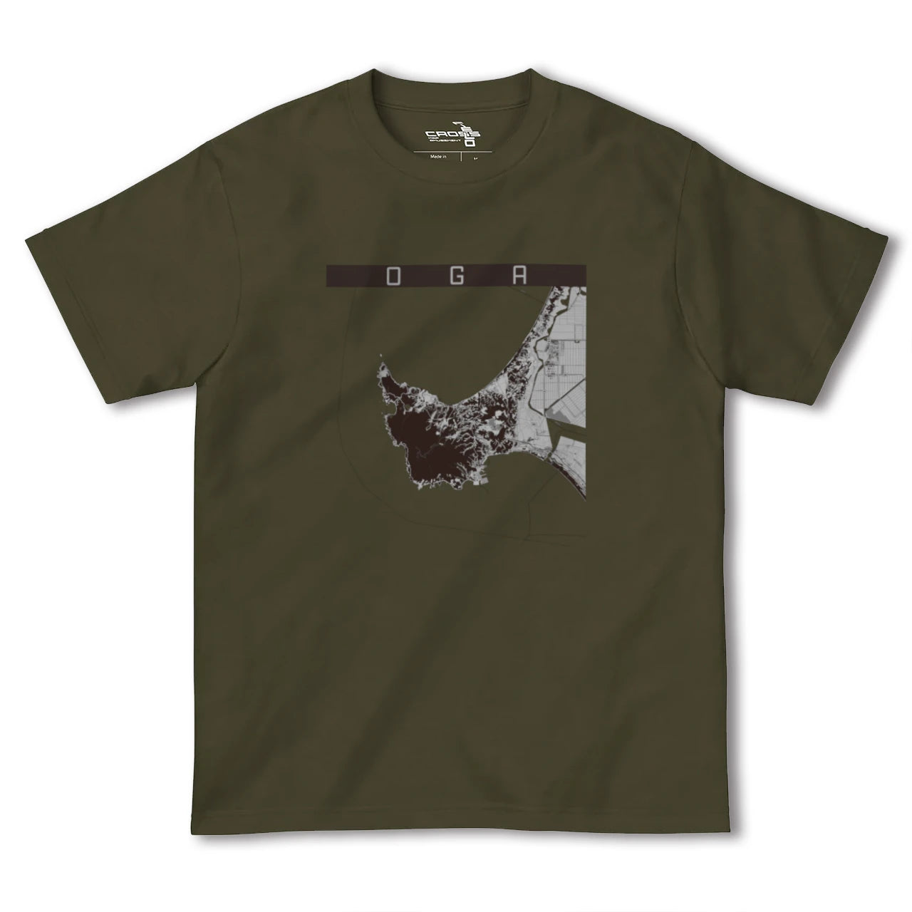 【男鹿(秋田県)】地図柄ヘビーウェイトTシャツ