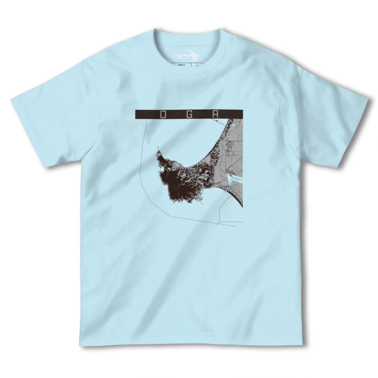 【男鹿(秋田県)】地図柄ヘビーウェイトTシャツ