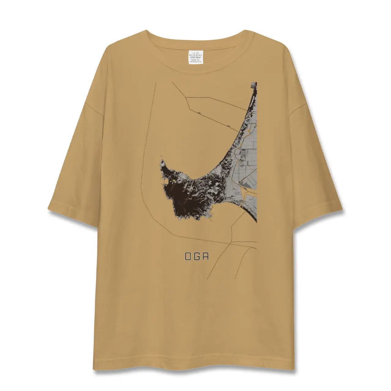 【男鹿(秋田県)】地図柄ビッグシルエットTシャツ