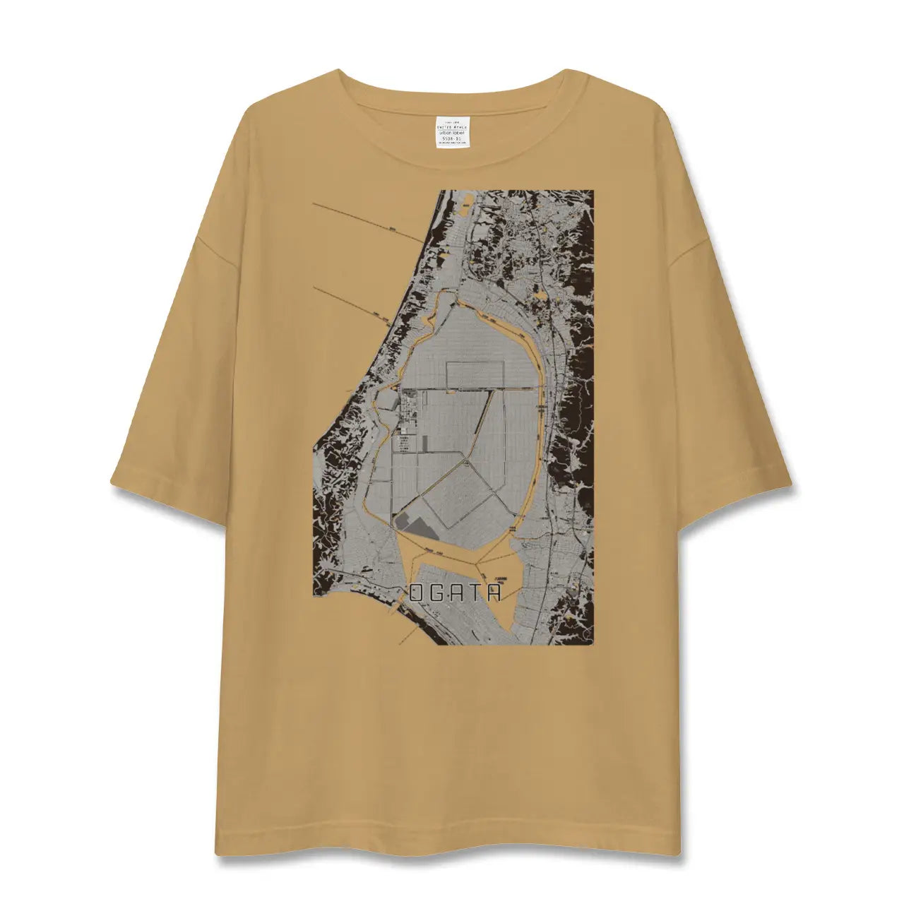 【大潟(秋田県)】地図柄ビッグシルエットTシャツ