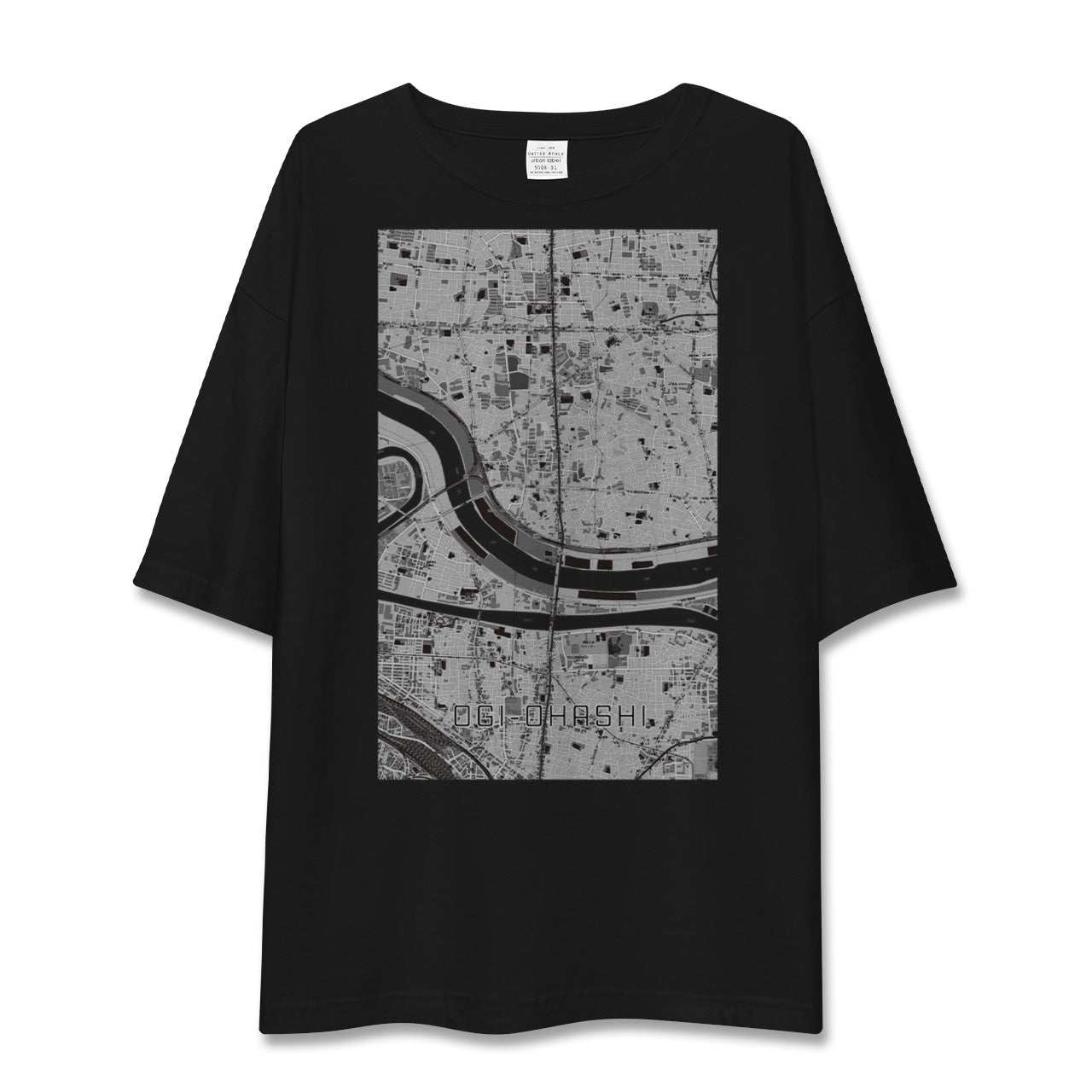 【扇大橋(東京都)】地図柄ビッグシルエットTシャツ