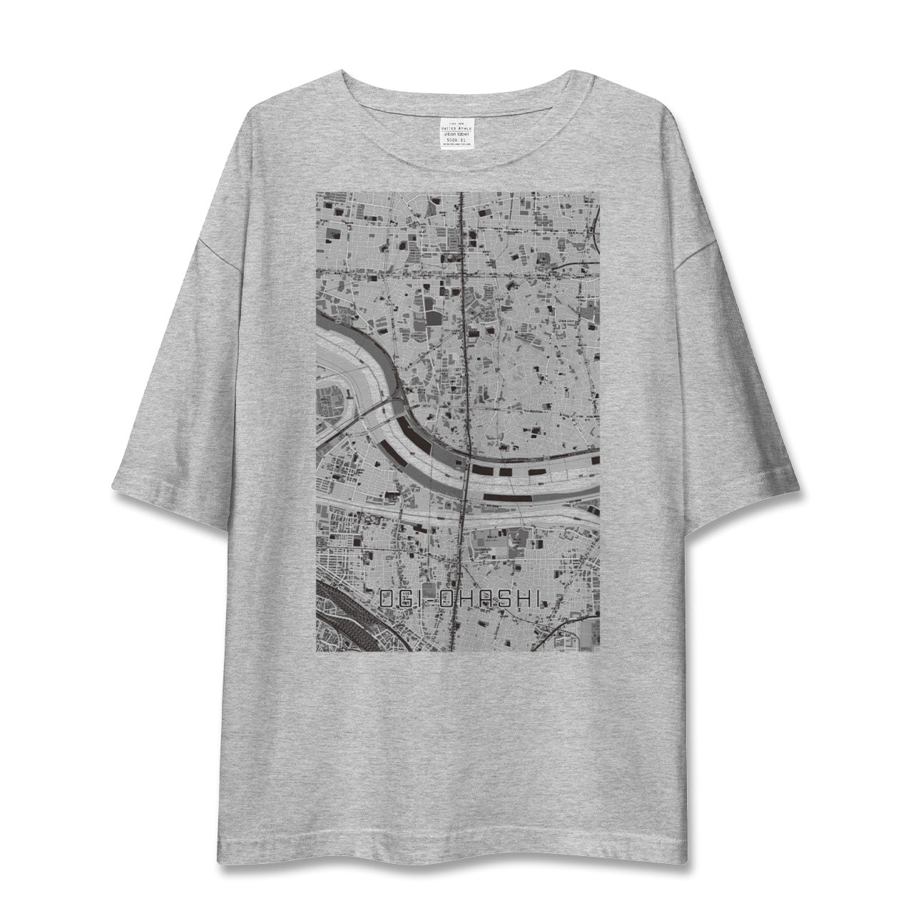 【扇大橋(東京都)】地図柄ビッグシルエットTシャツ