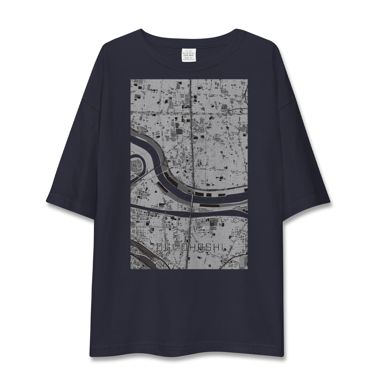 【扇大橋(東京都)】地図柄ビッグシルエットTシャツ
