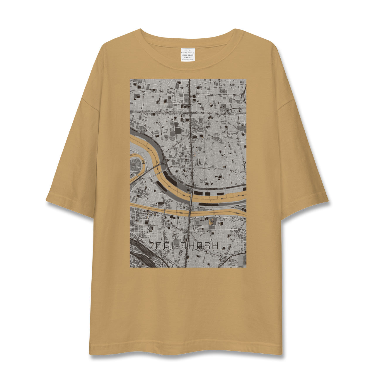 【扇大橋(東京都)】地図柄ビッグシルエットTシャツ