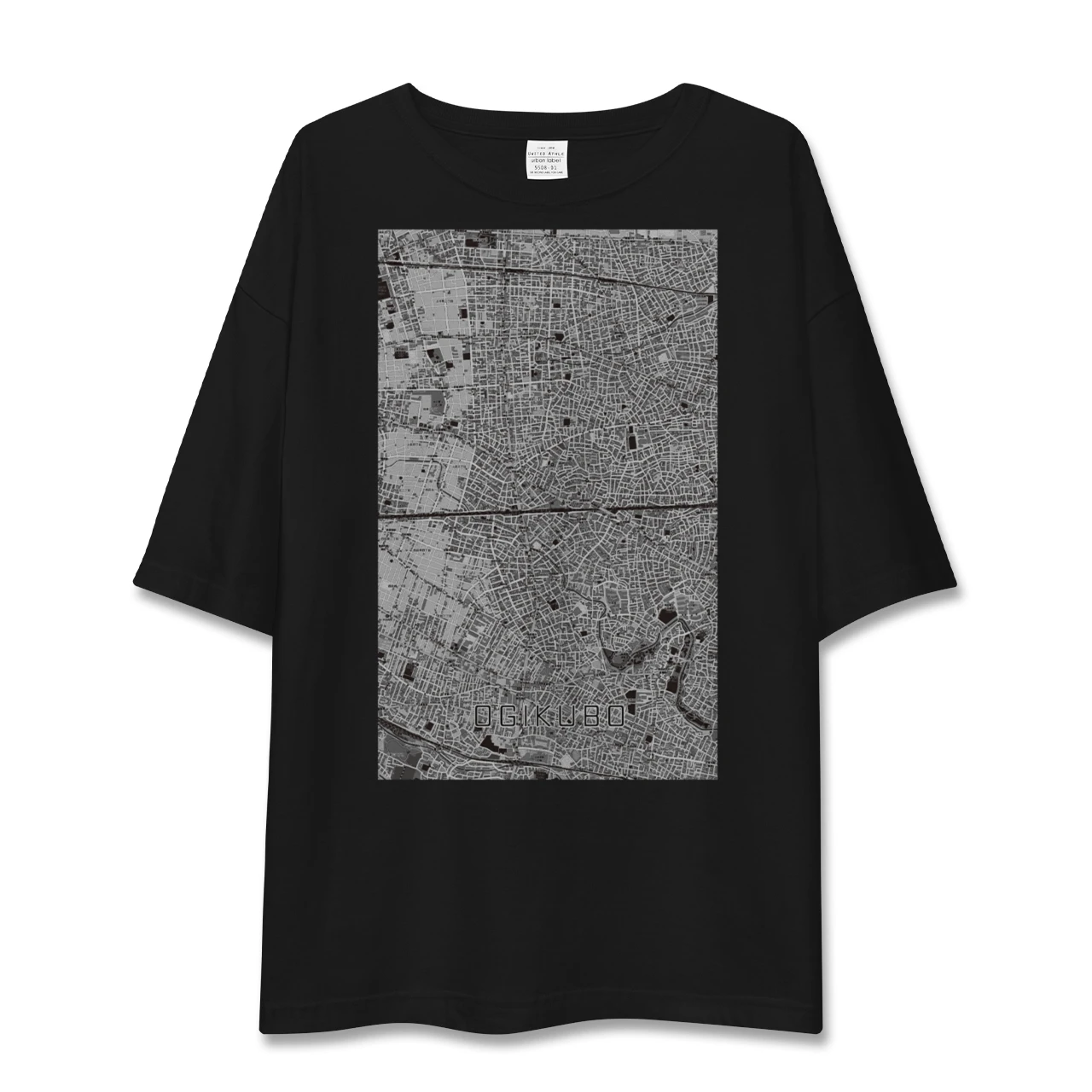 【荻窪2(東京都)】地図柄ビッグシルエットTシャツ