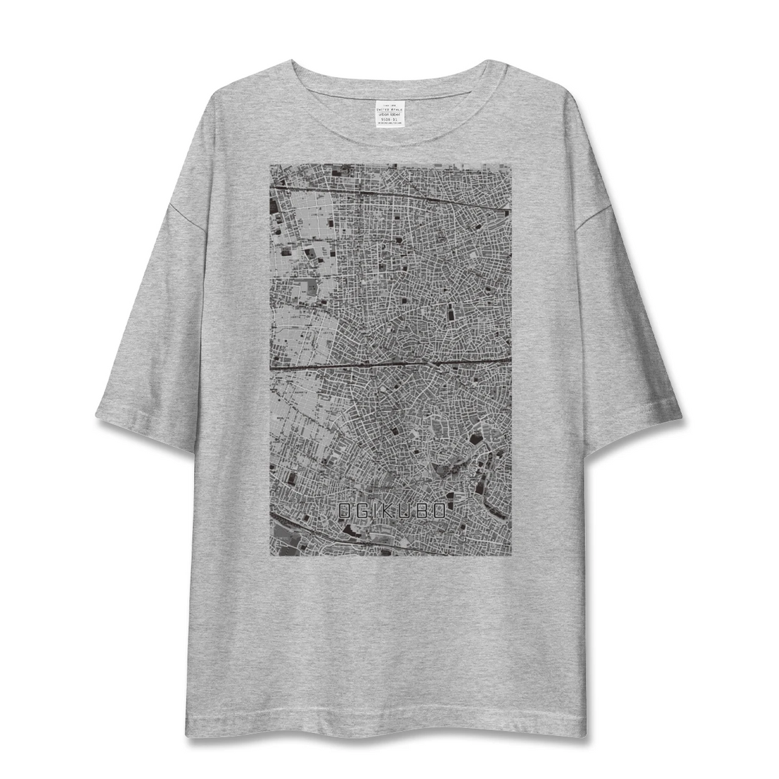 【荻窪2(東京都)】地図柄ビッグシルエットTシャツ