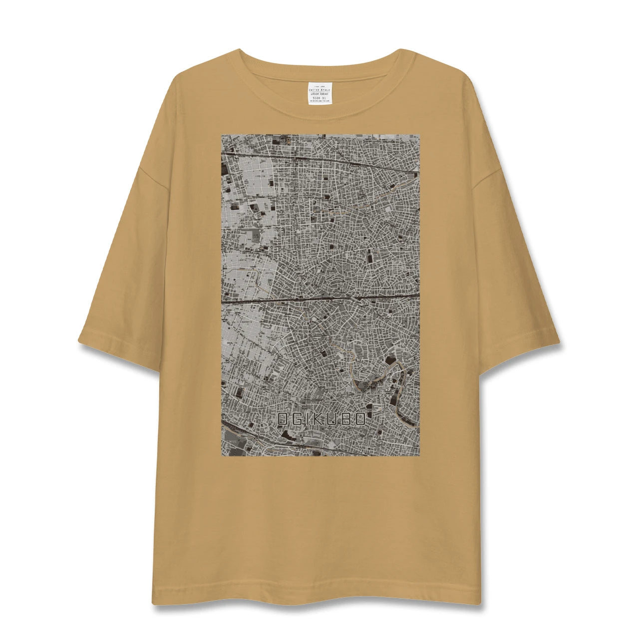 【荻窪2(東京都)】地図柄ビッグシルエットTシャツ