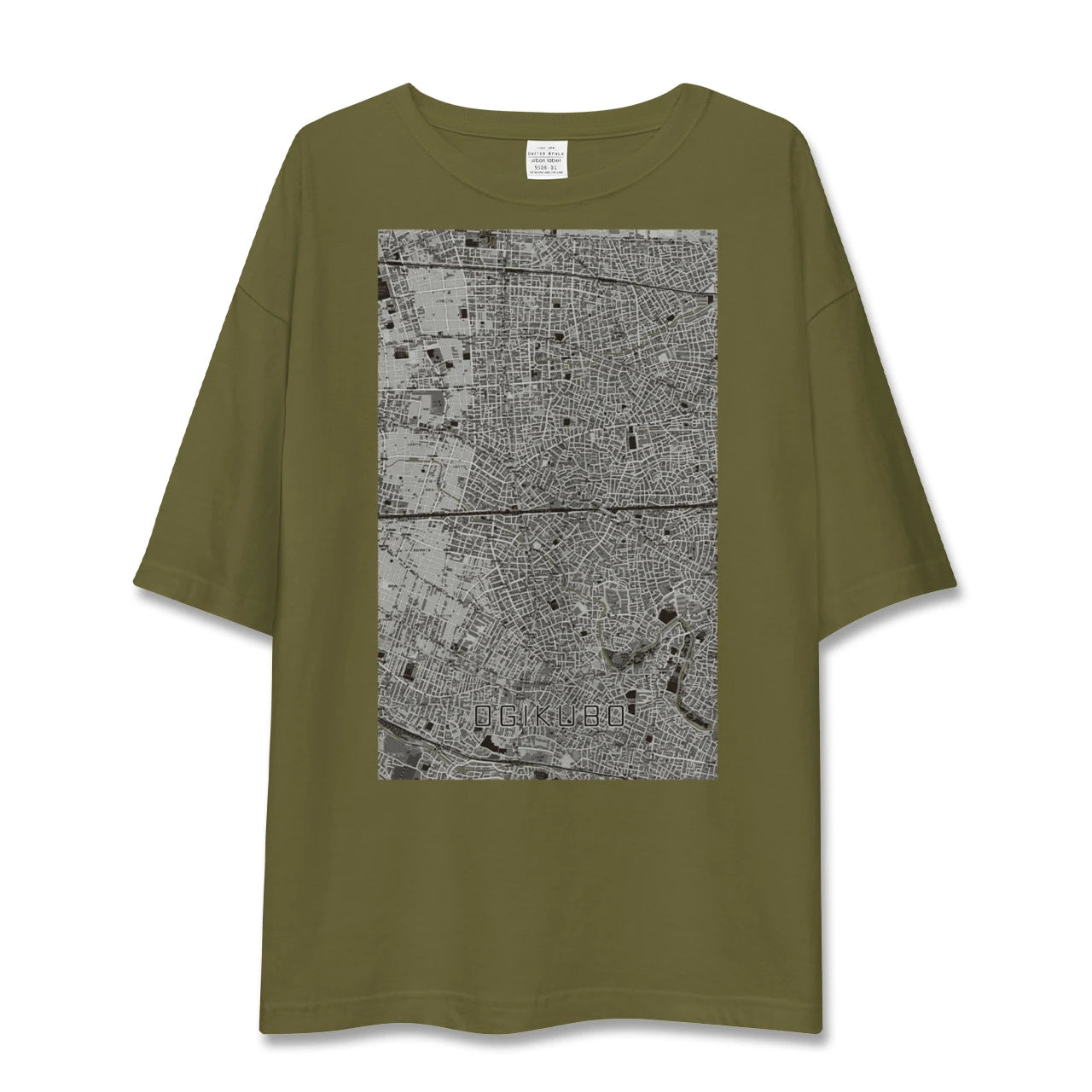 【荻窪2(東京都)】地図柄ビッグシルエットTシャツ