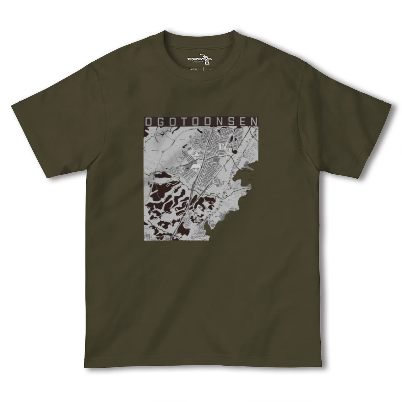 【おごと温泉(滋賀県)】地図柄ヘビーウェイトTシャツ