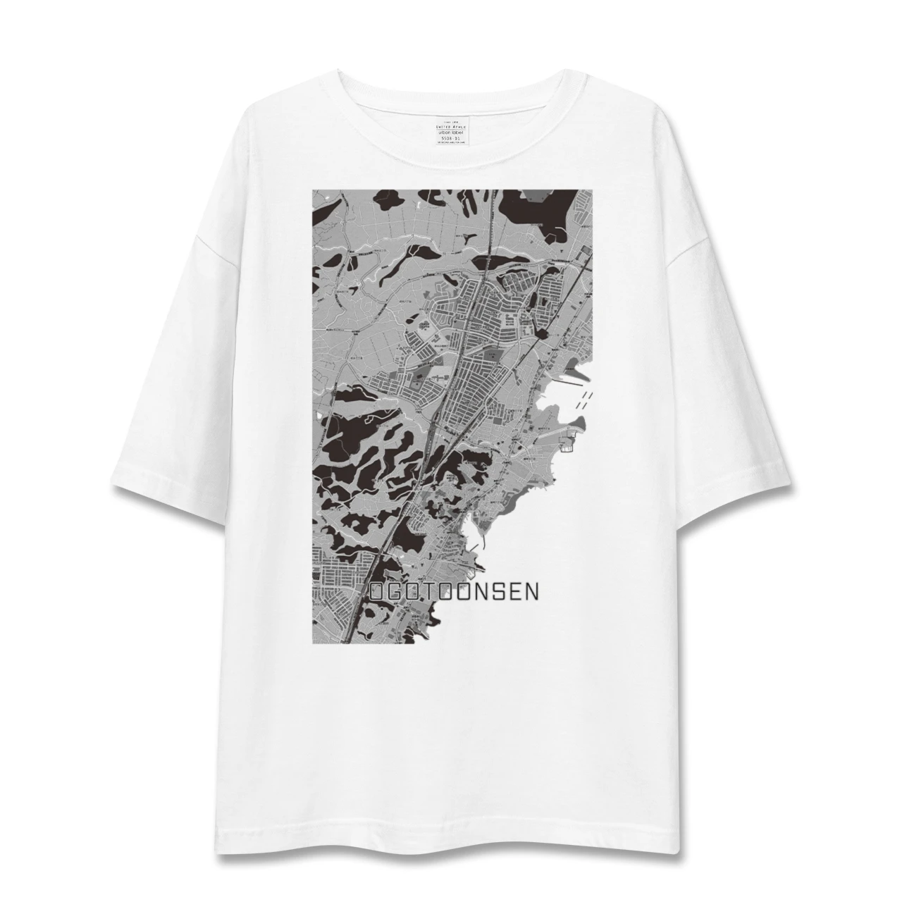【おごと温泉(滋賀県)】地図柄ビッグシルエットTシャツ