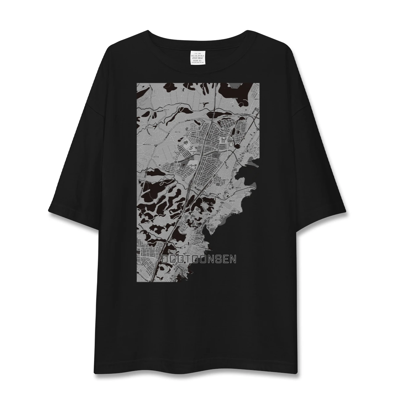 【おごと温泉(滋賀県)】地図柄ビッグシルエットTシャツ