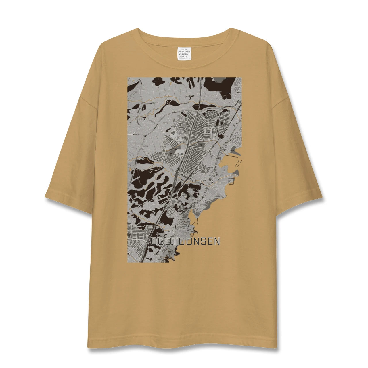 【おごと温泉(滋賀県)】地図柄ビッグシルエットTシャツ